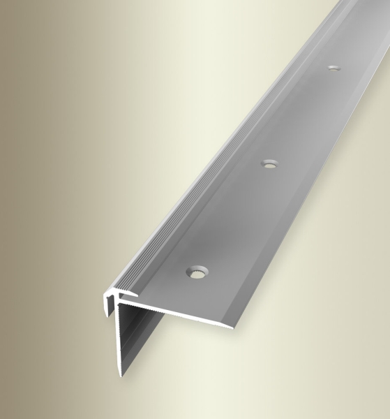 Treppenkantenschiene beidseitig silber elox.Vinyl 2,0 -2,5 mm