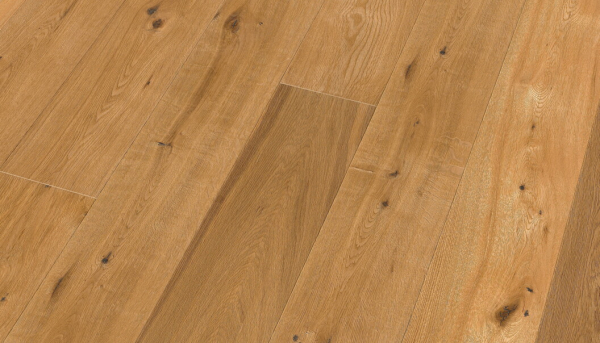 Landhausdiele Eiche Authentic 15 mm   geölt, gebürstete handgehobelte Oberfläche mit herausgearbeiteten Aststrukturen Klicksystem Bund à 2,81 qm